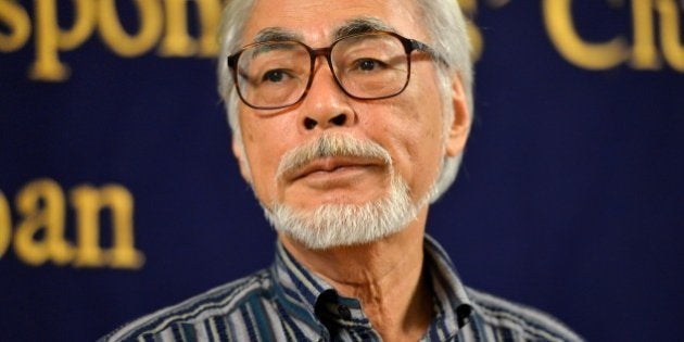 Oscar-winning Japanese animator Hayao Miyazaki speaks to the press in Tokyo on July 13, 2015. Miyazaki is making a short animation movie with a character of a caterpillar, which will be screening at the Ghibli Museum in suburban Tokyo. AFP PHOTO / Yoshikazu TSUNO (Photo credit should read YOSHIKAZU TSUNO/AFP/Getty Images)