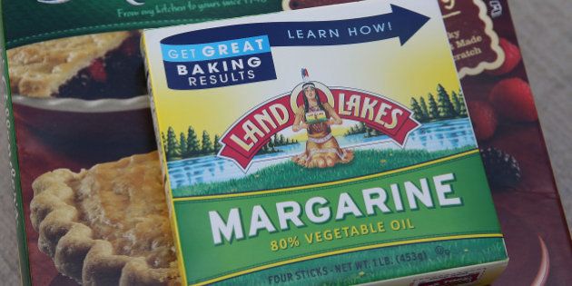 MIAMI BEACH, FL - JUNE 16: In this photo illustration, a Marie Callender's pie which has 3.5 grams of trans fat is seen with a box of Land O Lakes Margarine which has 3 grams of trans fat on June 16, 2015 in Miami Beach, Florida. The FDA today announced that trans fat is not 'generally recognized as safe' for use in human food and have given food manufacturers three years to remove the partially hydrogenated oils from their products. (Photo illustration by Joe Raedle/Getty Images)