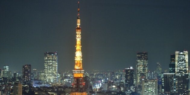 This picture taken on December 3, 2013 shows Tokyo Tower illuminated at night in Tokyo. The 333-metre-high...