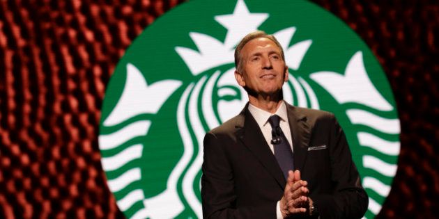 Starbucks Chairman and CEO Howard Schultz speaks at the Annual Meeting of Shareholders in Seattle, Washington on March 22, 2017. / AFP PHOTO / Jason Redmond (Photo credit should read JASON REDMOND/AFP/Getty Images)
