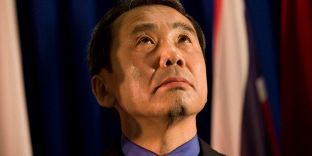 Novelist Haruki Murakami of Japan is seen before receiving the Jerusalem award during the International Book Fair in Jerusalem, Sunday, Feb. 15, 2009. (AP Photo/Bernat Armangue)