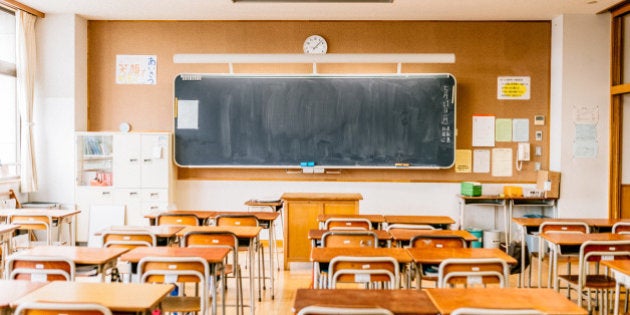 Japanese High School Empty Classroom