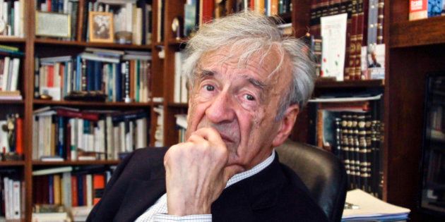 FILE - In this Sept. 12, 2012, photo Elie Wiesel is photographed in his office in New York. Wiesel, the Nobel laureate and Holocaust survivor has died. His death was announced Saturday, July 2, 2016 by Israel's Yad Vashem Holocaust Memorial. (AP Photo/Bebeto Matthews)