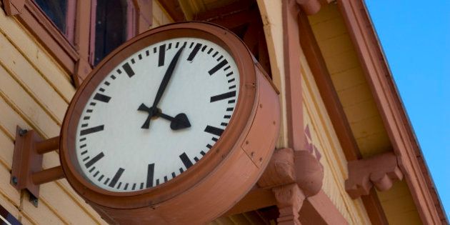 old clock of the abandoned railroad station