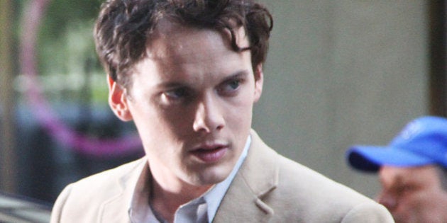 NEW YORK,NY JUNE 5: Anton Yelchin on the set of 5 to 7 in New York City. June 5, 2013. Credit: RW/MediaPunch Inc./IPX