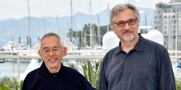 CANNES, FRANCE - MAY 18: Producer Toshio Suzuki and director Michael Dudok de Wit attend the 'The Red Turtle' photocall during the 69th Annual Cannes Film Festival at the Palais des Festivals on May 18, 2016 in Cannes, France. (Photo by Clemens Bilan/Getty Images)