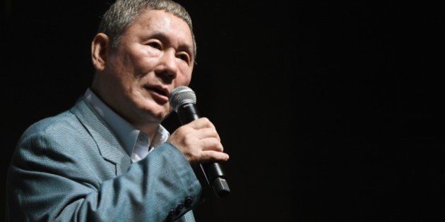 Japanese movie director Takeshi Kitano answers questions after winning the first Samurai Award of the Tokyo International Film Festival during an event with young Japanese filmmakers in Tokyo on October 25, 2014. AFP PHOTO/Toru YAMANAKA (Photo credit should read TORU YAMANAKA/AFP/Getty Images)