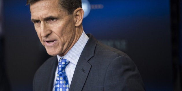 WASHINGTON, DC - FEBRUARY 1: National Security Adviser Michael Flynn speaks in the James S. Brady Press Briefing Room during the daily news briefing at the White House in Washington, DC on Wednesday, Feb. 01, 2017. (Photo by Jabin Botsford/The Washington Post via Getty Images)