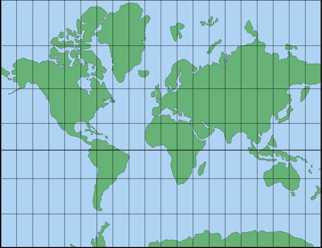メルトカル図法の世界地図