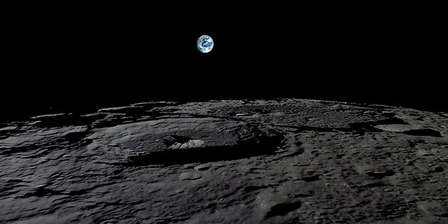 月面から見た地球。©︎JAXA, NHK