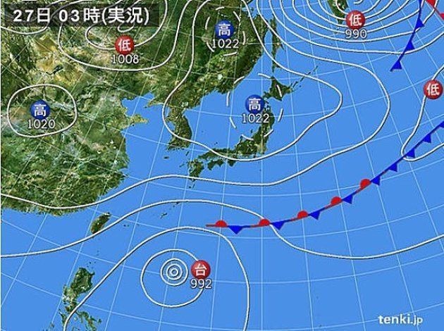きょう27日も、広い範囲で秋晴れが続くでしょう。ただ、台風22号周辺の発達した雨雲が、次第に沖縄にかかる見込みです。