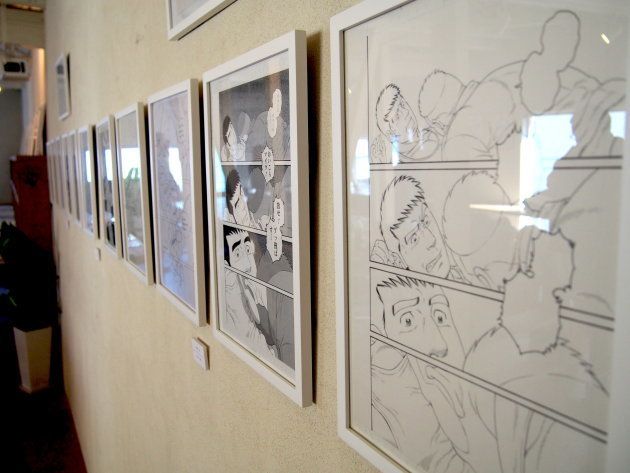 irodoriの2Fに併設されている「カラフルステーション」では、「田亀源五郎『弟の夫』の世界展」と称し原画が展示されている。