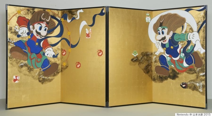 国宝の 風神雷神図屏風 マリオとルイージになっちゃった ハフポスト News 国宝の 風神雷神図屏風 マリオとルイージになっちゃった ハフポスト News