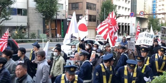 11月19日に行われたデモ行進の様子