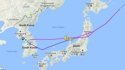 旅客機が日本領空で北朝鮮ミサイル目撃か　地図で見るとどの辺？
