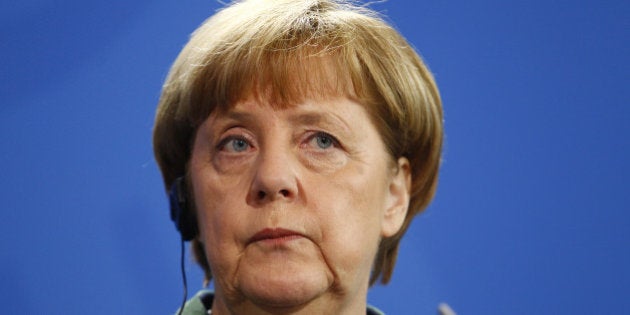 BERLIN, GERMANY - JANUARY 30: Germany Chancellor Angela Merkel and Ukraine's President Petro Poroschenko (not pictured) attend a press conference in the Germany Chancellery on January 30, 2017 in Berlin, Germany. Poroschenko is visiting Berlin to meet with Merkel over the stalled peace process in Ukraine and they are also expected to discuss bilateral relations and Ukraine's EU membership bid. (Photo by Michele Tantussi/Getty Images)