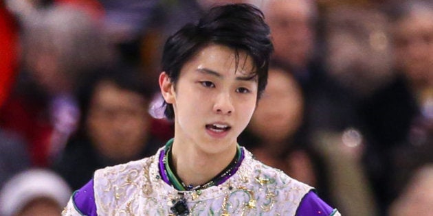 BOSTON, MA - APRIL 1: Yuzuru Hanyu of Japan reacts after competing during Day 5 of the ISU World Figure Skating Championships 2016 at TD Garden on April 1, 2016 in Boston, Massachusetts. (Photo by Billie Weiss - ISU/ISU via Getty Images)