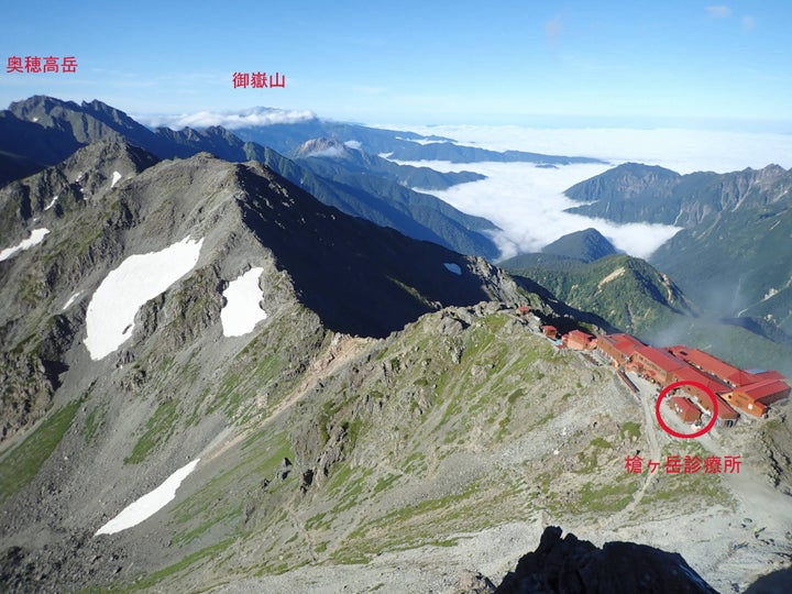 槍ヶ岳山頂からの眺望（南）