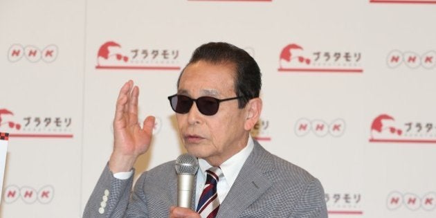 TOKYO, JAPAN - FEBRUARY 19:Comedian Tamori (Kazuyoshi Morita) attend NHK program 'BURATAMORI' press conference on February 19, 2015 in Tokyo, Japan. (Photo by Sports Nippon/Getty Images)