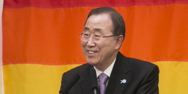 United Nations Secretary-General Ban Ki-moon speaks about the worldwide fight for LGBT equality after receiving the Harvey Milk award in San Francisco, California June 26, 2015. REUTERS/Elijah Nouvelage