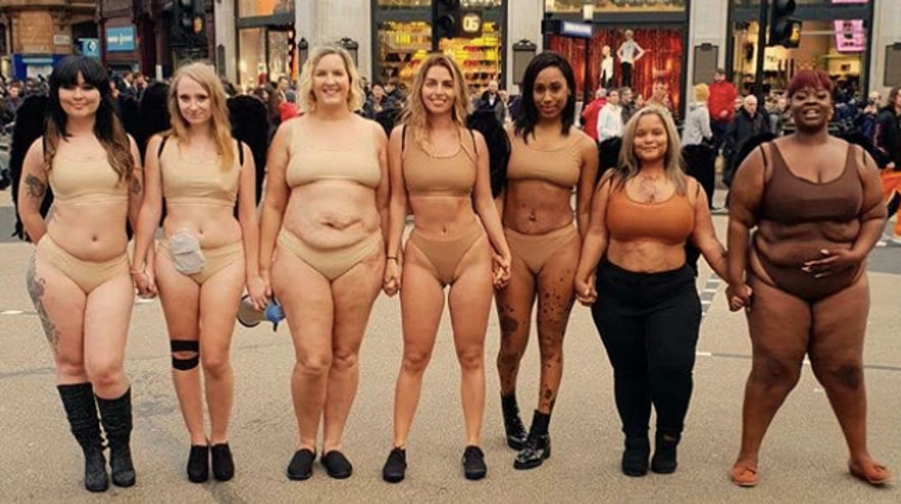 どんな体も美しい ヌードカラーの下着を身につけ 7人の女性がヴィクトリアズ シークレットに抗議 ハフポスト Life