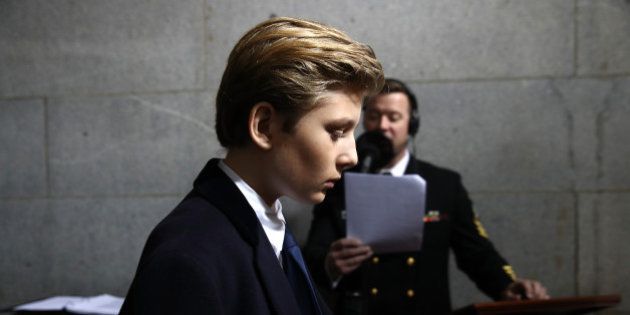 Barron Trump arrives on the West Front of the U.S. Capitol on January 20, 2017 in Washington, DC. In today's inauguration ceremony Donald J. Trump becomes the 45th president of the United States. REUTERS/Win McNamee/Pool