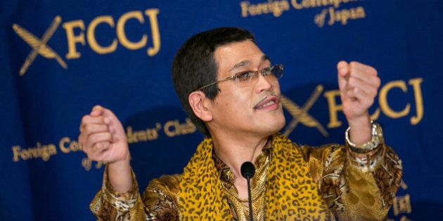 TOKYO, JAPAN - OCTOBER 28: PIKOTARO speaks to the press on October 28, 2016 in Tokyo, Japan. PIKOTARO spoke to the foreign press in Japan on his song Pen Pineapple Apple Pen, or PPAP. (Photo by Christopher Jue/Getty Images)