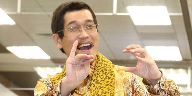 TAIPEI, CHINA - NOVEMBER 11: Piko Taro, a Japanese comedian and singer-songwriter, arrives at airport on November 11, 2016 in Taipei, Taiwan of China. (Photo by VCG/VCG via Getty Images)