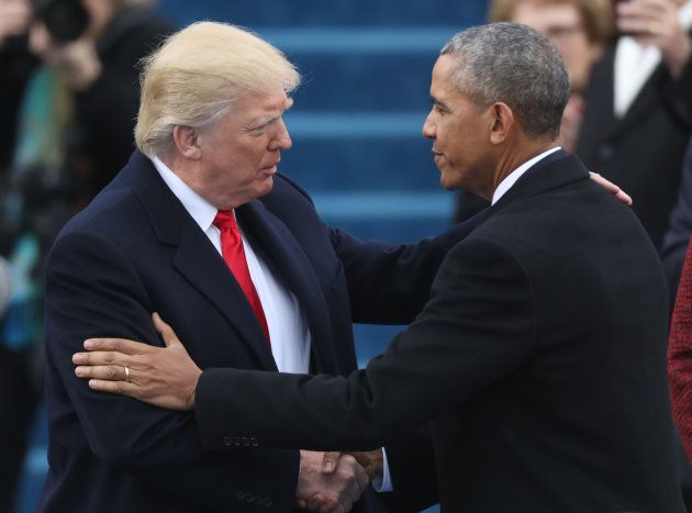 アメリカのドナルド・トランプ大統領（左）、バラク・オバマ前大統領（右）