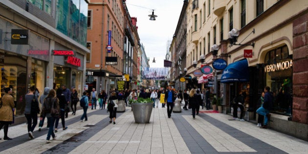 People on a street, Drottninggatan, Stockholm, Sweden