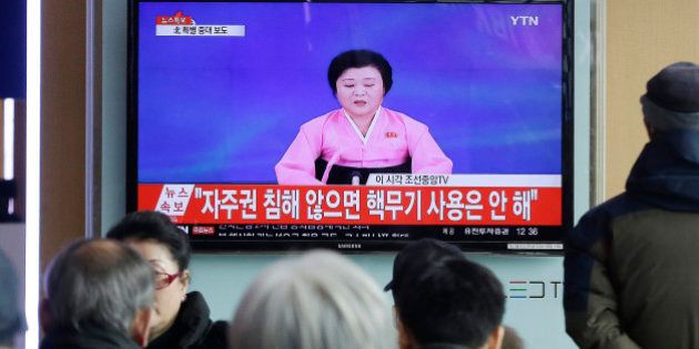 FILE - In this Wednesday, Jan. 6, 2016, file photo, people watch a TV news program showing North Korea's announcement, at the Seoul Railway Station in Seoul, South Korea. After ringing in the new year with claims of its first successful hydrogen bomb test, North Korea is now calling on the United States and the world community to accept it as a nuclear power, jettison the pursuit of punitive sanctions and allow it to focus on what it really wants: build up the nationâs troubled economy. (AP Photo/Ahn Young-joon, File)