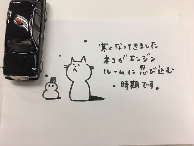 ネコはあらゆる角度から車に忍び込む ミニカーで呼びかける 猫バンバン が超かわいい ハフポスト