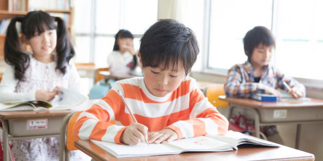 Japanese children in a classroom