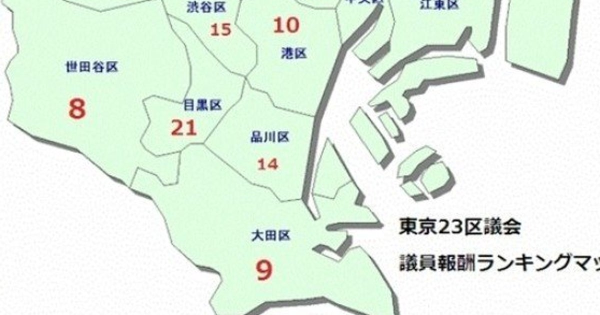 議員の給料っていったいいくら 東京23区議員報酬ランキングを調べてみる ハフポスト 議員の給料っていったいいくら 東京23区議員報酬ランキングを調べてみる ハフポスト