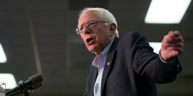 Democratic presidential candidate Sen. Bernie Sanders, I-Vt., speaks during a campaign rally, on Sunday, Jan. 31, 2016, in Waterloo, Iowa. (AP Photo/Evan Vucci)