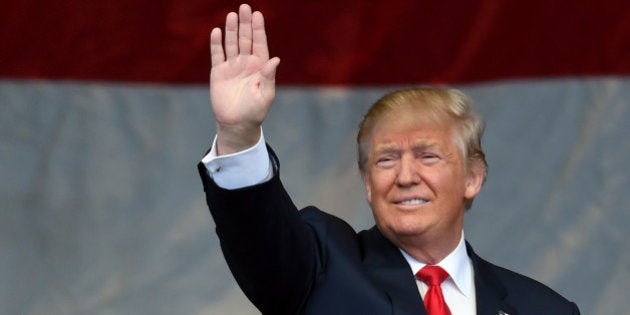 HENDERSON, NV - OCTOBER 05: Republican presidential nominee Donald Trump gestures during a campaign rally at the Henderson Pavilion on October 5, 2016 in Henderson, Nevada. Trump is campaigning ahead of the second presidential debate coming up on October 9 with Democratic presidential nominee Hillary Clinton. (Photo by Ethan Miller/Getty Images)