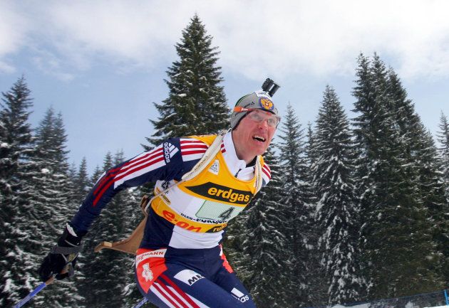Sergei Tchepikov of Russia team II competes during the mixed relay World Championships Biathlon race in Pokljuka, Slovenia March 12, 2006. Russia team II won while Norway team I placed second and France team I came third. REUTERS/Srdjan Zivulovic