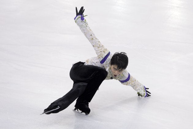 男子フリーで演技する羽生結弦（スペイン・バルセロナ） 2015年12月12日