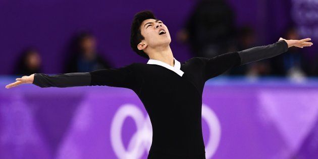 USA's Nathan Chen competes in the men's single skating free skating of the figure skating event during the Pyeongchang 2018 Winter Olympic Games at the Gangneung Ice Arena in Gangneung on February 17, 2018. / AFP PHOTO / ARIS MESSINIS (Photo credit should read ARIS MESSINIS/AFP/Getty Images)