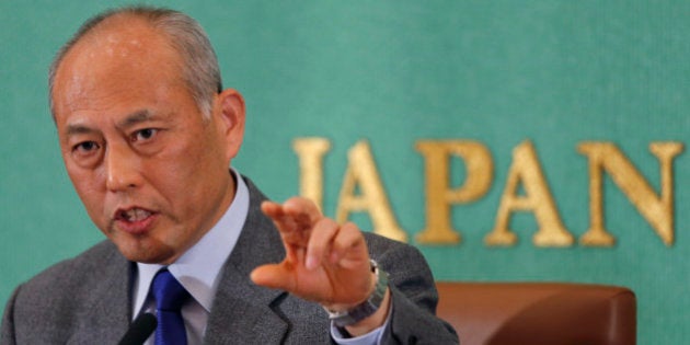 Japan's former Health, Labor and Welfare Minister Yoichi Masuzoe speaks during a press conference by the Tokyo gubernatorial election candidates at the Japan National Press Club in Tokyo Wednesday, Jan. 22, 2014. Masuzoe, 65, runs for the Feb. 9 election to choose a replacement for Naoki Inose who resigned last month over a money scandal. (AP Photo/Shizuo Kambayashi)