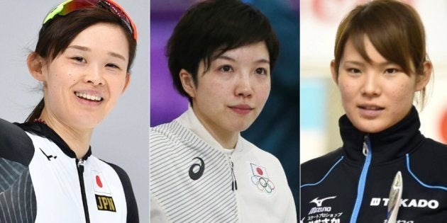 左から郷亜里砂、小平奈緒、神谷衣理那