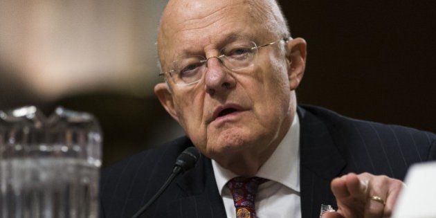 WASHINGTON, USA - JANUARY 5: James Clapper, Director of National Intelligence, testifies on cyber threats to the United States and the alleged election interference and hacking by Russian operatives before the Senate Armed Services committee at the U.S. Capitol in Washington, USA on January 5, 2017. (Photo by Samuel Corum/Anadolu Agency/Getty Images)