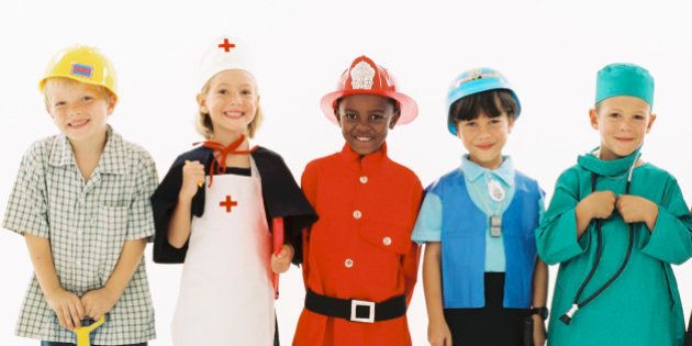 Children in occupational costumes