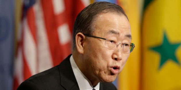 United Nations Secretary-General Ban Ki-moon speaks to reporters before a Security Council meeting at U.N. headquarters, Wednesday, Jan. 6, 2016. North Korea trumpeted its first hydrogen bomb test Wednesday, a powerful, self-proclaimed
