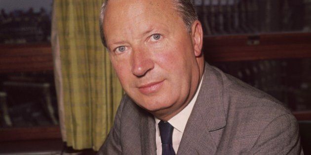 September 1964: British statesman and future prime minister Edward Heath, President of the Board of Trade and Secretary of State for Industry. (Photo by Harry Todd/Fox Photos/Getty Images)