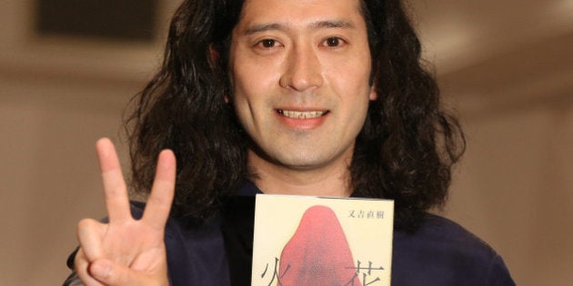 TOKYO, JAPAN - JULY 16: Comedian and novelist Naoki Matayoshi attends the Press conference for his Akutagawa Prize winning book 'Hibana' on July 16, 2015 in Tokyo, Japan. (Photo by Sports Nippon/Getty Images)