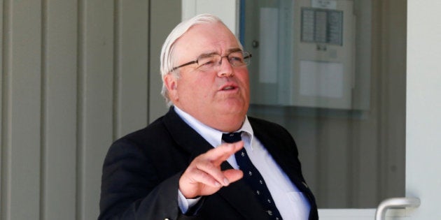 Winston Blackmore speaks to reporters after a Canadian court found the former leader of a breakaway religious sect guilty of practicing polygamy, in Cranbrook, British Columbia, Canada July 24, 2017. REUTERS/Todd Korol