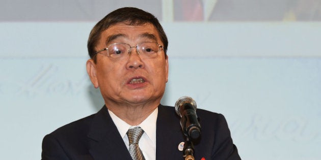 TOKYO, JAPAN - JULY 07: NHK President Katsuto Momii attends the Hoso Bunka Foundation Prize on July 7, 2015 in Tokyo, Japan. (Photo by Jun Sato/Getty Images)