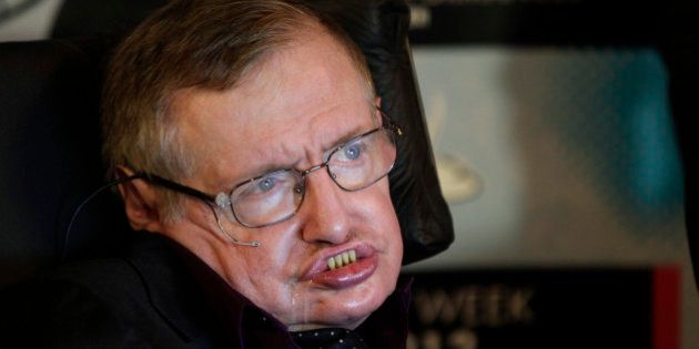 Physicist and best-selling author Stephen Hawking listens to questions from reporters, Saturday, June 16, 2012, in Seattle. Hawking was taking part in the Seattle Science Festival Luminaries Series focusing on the topic of evolution. (AP Photo/Ted S. Warren)