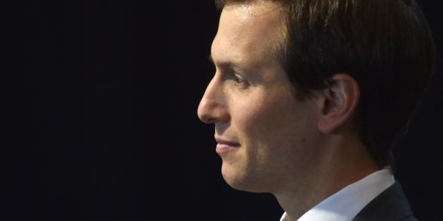 Jared Kushner, Senior Advisor to US President Donald Trump, listens as Trump delivers remarks to auto industry executives at American Center for Mobility in Ypsilanti, Michigan on March 15, 2017. / AFP PHOTO / Nicholas Kamm (Photo credit should read NICHOLAS KAMM/AFP/Getty Images)